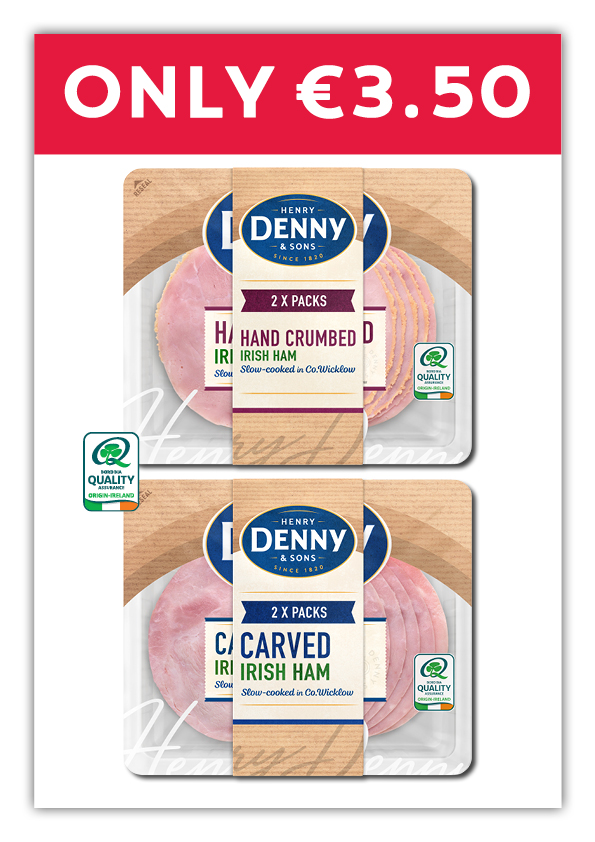 Denny Hand Crumbed Irish Ham / Carved Irish Ham 2 packs